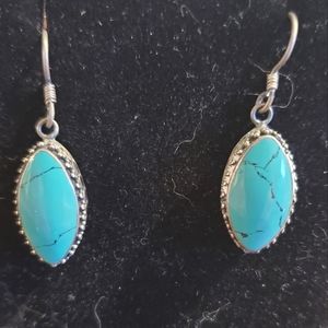 Marquise shaped earrings with sterling silver 925